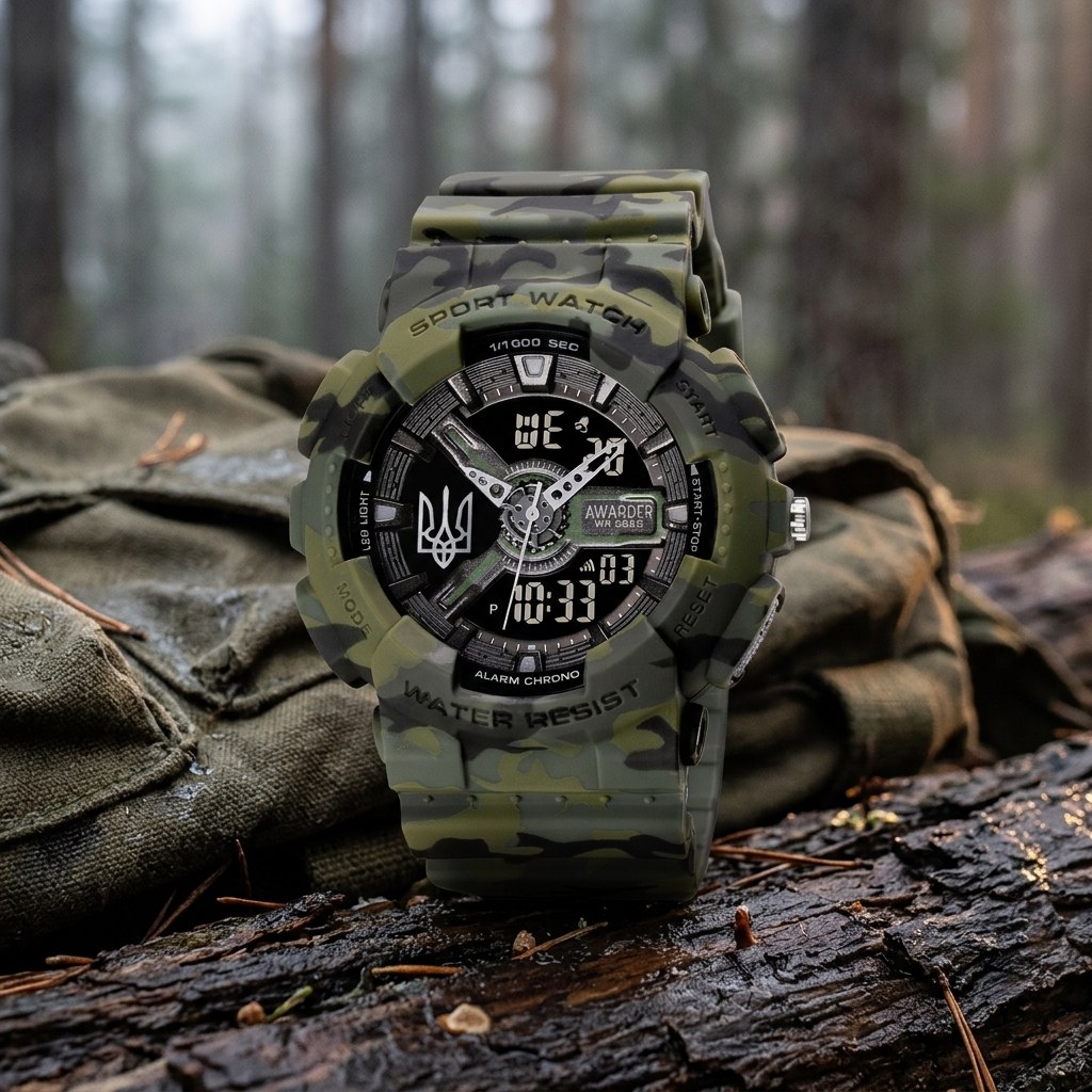 Awarder 005 Тризуб срібло Camo Green