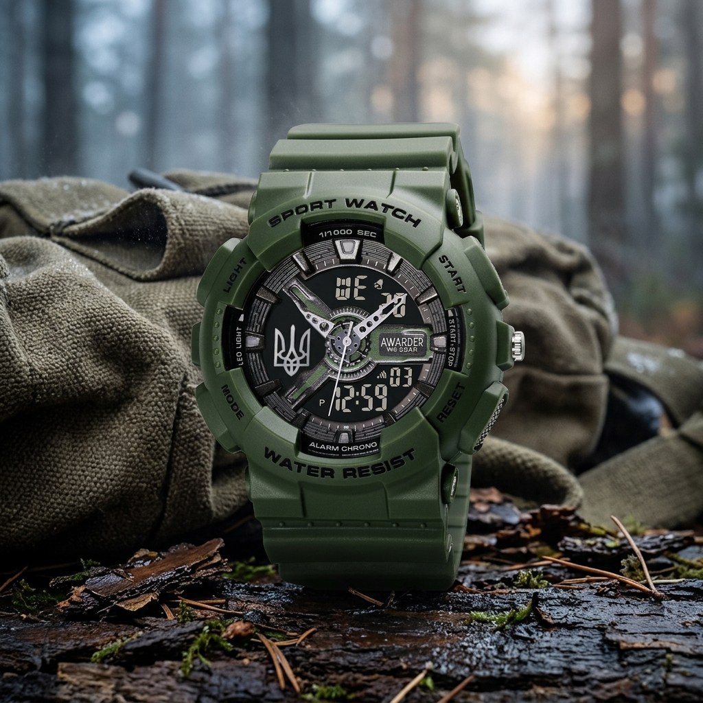 Awarder 005 Тризуб срібло Army Green